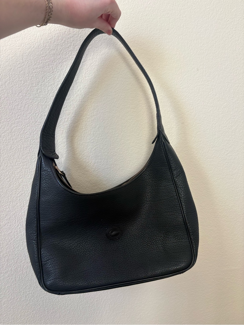 Dooney & Bourke Black Pebble Leather Shoulder Bag